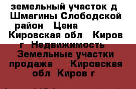 земельный участок д. Шмагины Слободской район › Цена ­ 72 000 - Кировская обл., Киров г. Недвижимость » Земельные участки продажа   . Кировская обл.,Киров г.